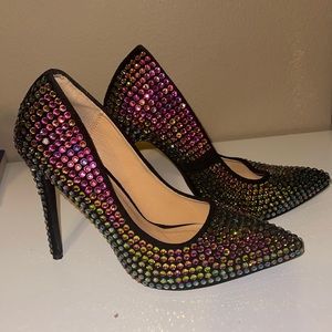 👠 Iridescent Rhinestone Sequin Heels 👠